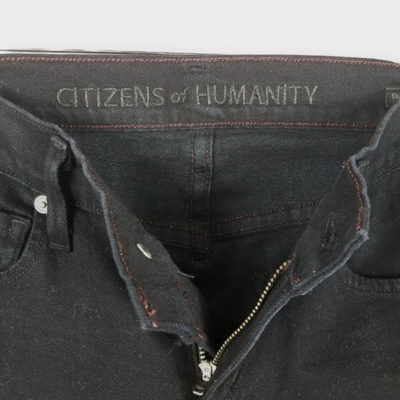 Citizens of Humanity Revolve Elson Medium Rise Straight Leg Jeans in Black sz 26 - Picture 7 of 9